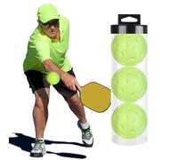Lot de 3 balles de pickleball silencieuses pour pratiquer | Perceuses de pickleball de 74 mm qui chauffent assez longtemps, boule de cornichon creuse pour intérieur et ex
