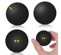 Lot de 3 balles de squash double point jaune 38-40 MM noir caoutchouc | Trajectoire stable et forte élasticité, usage en match et compétition, pour athlètes et hommes, lot de 3
