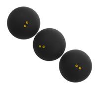 Lot de 3 balles de squash double point jaune en caoutchouc noir 38-40 MM | Rebond élevé, trajectoire stable, adaptées au match et à l’entraînement, pour débutants et sportifs