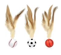 Lot de 3 balles rebondissantes en plumes pour chat, jouets interactifs d'intérieur, basket-ball, football, pour adulte, chat, chaton, à mâcher, balle automatique à détection de mouvement, exercice