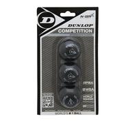 Lot de 3 balles squash Dunlop competition blister Noir TU