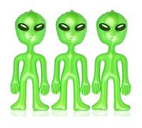 Lot de 3 ballons extraterrestres gonflables, 55 cm, pour Halloween, décorations de fête, ballons extraterrestres, convient pour Halloween, fêtes à thème spatial, décorations pour musées scientifiques
