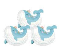 Lot de 3 ballons gonflables en forme de baleine, taille XL, à pois mignons, thème du monde sous-marin, baleine, décoration d'anniversaire, animaux marins, à l'hélium, pour anniversaires d'enfants