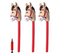 Lot de 3 ballons gonflables en forme de tête de cheval avec pompe pour diverses occasions fêtes d'anniversaire sur le thème de Noël