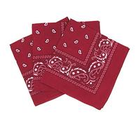Lot de 3 bandanas paisley bordeaux - Foulard coton motif cachemire vendu par 3 - taille unique