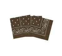 Lot de 3 bandanas paisley marron - Foulard coton motif cachemire vendu par 3