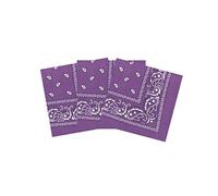 Lot de 3 bandanas paisley violet clair - Foulard coton motif cachemire vendu par 3
