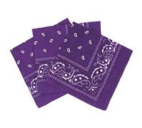 Lot de 3 bandanas paisley violet foncé - Foulard coton motif cachemire vendu par 3