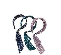 Lot de 3 bandeaux à cheveux en ruban sur un seul côté, bandeau à pois, épingle à cheveux douce (02#)