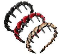 Lot de 3 bandeaux antidérapants en velours pour femme avec dents accessoire scintillant pour mariage fête quotidien