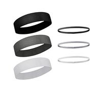Lot de 3 bandeaux de sport larges avec 3 bandeaux fins antidérapants - Bandeau élastique - Bandeau neutre anti-transpiration - Convient pour le basket-ball, le yoga, le cyclisme (3 couleurs)