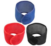 Lot de 3 bandeaux élastiques antidérapants et réglables en maille pour femmes noires pour le lavage du visage le maquillage le sommeil le spa et les séances d'entraînement