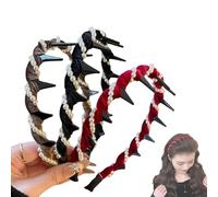Lot de 3 bandeaux élégants en perles artificielles de cranium pour femmes et filles, accessoires de cheveux rétro classiques pour fête, mariage (O)