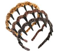 Lot de 3 bandeaux en zigzag ondulés vintage avec dents pour maquillage, lavage du visage, usage quotidien, femmes, filles, style 2