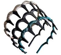 Lot de 3 bandeaux en zigzag vintage ondulés avec dents pour maquillage, lavage du visage, usage quotidien, femmes, filles, style 1