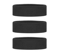 Lot de 3 bandeaux noirs absorbant la transpiration, accessoires de sport et de fitness pour course, yoga, fitness, tennis et basketball