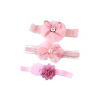 Lot de 3 bandeaux pour filles - Accessoires de cheveux mignons et doux - Accessoires de cheveux élastiques - Jolis bandeaux pour enfants - Pour bébés, nouveau-nés, petits et tout-petits - Rose E