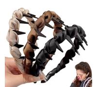 Lot de 3 bandeaux rétro à perles en forme de tête de mort, satiné, effet crânien, pour fête de mariage, élégant tressé, antidérapant et dentelé, taille unique (3 pièces en velours floral, taille