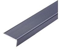 Lot de 3 bandes antidérapantes en alliage d'aluminium en forme de L pour escalier d'entrée d'escalier - Convient pour les escaliers extérieurs et intérieurs (gris, 7 x 3 cm)