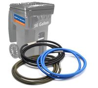 Lot de 3 bandes de poubelles de 190,7 à 240,6 litres, bandes en caoutchouc extra larges pour grand sac poubelle, bandes durables pour sacs poubelle de cuisine, bandes mobiles robustes en noir, bleu et