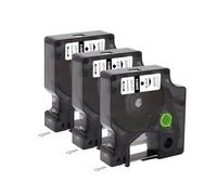 Lot de 3 bandes de rechange pour étiquettes compatibles Dymo D1 45013 S0720530 (12 mm x 7 m) - Ruban adhésif noir sur ruban blanc avec Dymo Label Manager 160 200 210D 280 360D 420P 450D