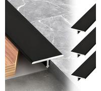 Lot de 3 bandes de transition profilées en T pour relier les joints de sol, seuils de porte, bandes de seuil de porte, bandes de seuil de porte (noir, 33 mm)