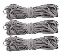 Lot de 3 bandes élastiques en polyester de 6 mm, ruban de corde flexible pour accessoires de vêtements, corde élastique plate haute résilience avec 30 mètres de longueur par