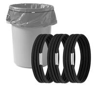 Lot de 3 bandes en caoutchouc robustes pour poubelles de 32 à 150 gallons, grandes bandes en caoutchouc avec haute élasticité, bande pour maintenir les sacs poubelle en place, noir