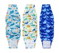 Lot de 3 bandes ventrales réutilisables pour chiens mâles, lavables et réglables pour l'incontinence, le marquage, le dressage, super absorbantes (couleur claire, XL, compte, 1)