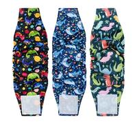 Lot de 3 bandes ventrales réutilisables pour chiens mâles, lavables et réglables pour l'incontinence, le marquage, le dressage, super absorbantes (foncé, taille S, 1)