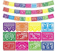 Lot de 3 bannières en plastique Day of the Dead pour Fiesta Picado Cinco de Mayo Dia De Los Muertos Décorations de fête sur le thème de la fête mexicaine Fournitures
