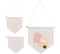 Lot de 3 bannières murales en toile à faire soi-même, drapeaux décoratifs pour projets personnels, parfaits pour les vitrines de badges en émail