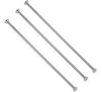 lot de 3 - Barre de rideau de douche de 100 cm sans percer réglable de 105cm à 170cm, barre télescopique pour douche & baignoire, barre de rideau en inox à clipser, barre de penderie en argent
