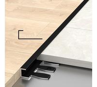 Lot De 3 Barre De Seuil Métalliques Plates - Profilé De Finition, Joint D'étanchéité Pour Seuil De Sol, Compatible Avec Stratifié, Bois, Carrelage Et Vinyle(Noir,13-15.0mm)