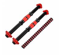 Lot de 3 barres d'haltères courtes - Barre d'haltères de 40 cm + bielle de 40 cm + 4 écrous pour haltères d'un diamètre de 25 mm - Poignées antidérapantes avec filetage