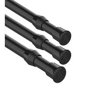 Lot de 3 Barres Extensible sans Perçage Tringle Extensible entre Pour Rideau Penderie Salle Cuisine Penderie Salle(51-80cm,Noir)