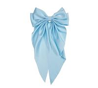 Lot de 3 barrettes à cheveux avec grand nœud - En satin soyeux - Pour femme - Pour mariage, banquet, quotidien - Bleu