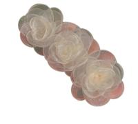Lot de 3 barrettes à cheveux camélia, 10 x 4 cm, vintage, françaises, automatiques, élégantes, fleurs, accessoires de cheveux pour femmes, cheveux fins et épais, blanc