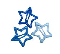 Lot de 3 barrettes à cheveux en forme d'étoile bleue pour femme en alliage