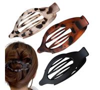 Lot de 3 barrettes à cheveux plates pour femme - En bec de canard - Antidérapantes - Style français - Pour les adolescentes et les femmes - Queue de cheval - Sport humide - Rencontres