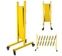 Lot de 3 barricades de sécurité pliables extensibles avec roulettes pour la construction de routes et le contrôle de la circulation