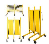 Lot de 3 barricades de sécurité pliables extensibles avec roulettes pour la construction de routes et le contrôle de la circulation