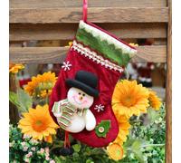 Lot de 3 bas de Noël personnalisés avec Père Noël, bonhomme de neige et renne, tissu doux avec ouverture spacieuse et corde de suspension pour décoration de vacances (2 ensembles)