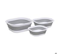 Lot de 3 Bassines Retractable Grises 3+5+10L - 5five