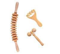 Lot de 3 bâtons de massage en bois pour le cou, les pieds, la colonne vertébrale, les jambes, la mâchoire, relaxation musculaire, drainage lymphatique, soulage la fatigue, convient pour la maison, le
