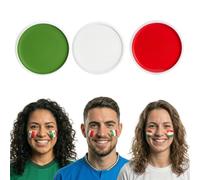 Lot de 3 bâtons de peinture pour le visage - Motif drapeau de football vert, blanc, rouge - Pour adultes et enfants