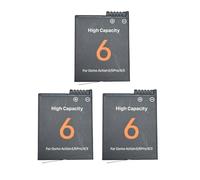 Lot de 3 batteries de rechange 2800 mAh compatibles avec les caméras DJI Osmo Action 6/5 Pro/4/3/Osmo 360 avec station de charge de batterie de type C à 3 canaux