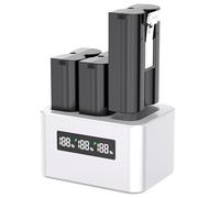 Lot de 3 Batteries de Rechange 3,65 V 6040 mAh avec Station de Charge, Affichage numérique LED, Port de Charge de Type C, pour caméra Ring Doorbell 2/3/4, 3Plus, caméra projecteur et caméra Stick Up