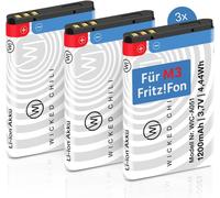 Lot De 3 Batteries De Rechange Pour Avm Fritz!Fon M3, Avec Une Capacité De +20 %, Pour Téléphone Fritzfon Voip, Accessoire Pour Batterie D'Origine Fritz Fon Bt239865 Mod. 523450Ar1000