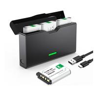 Lot de 3 batteries NP-BX1 1520 mAh + chargeur double USB LCD pour Sony NP-BX1 DSC-RX100 RX100 II DSC-WX500 HX300 WX300 HX400V WX350 HDR AS300 AS30V AS100v AS200V AS15 M 4 M5 M6